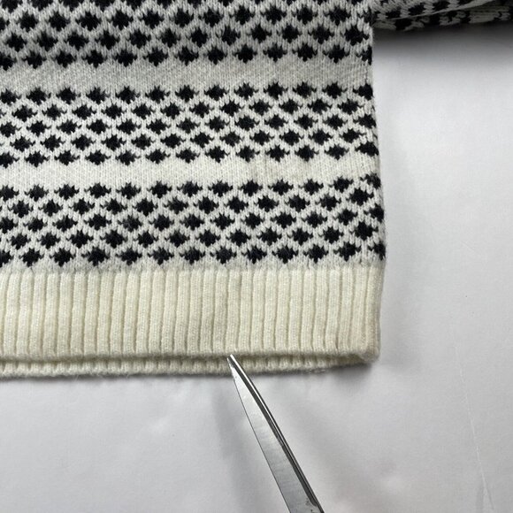 Ann Taylor Turtle Neck Sweater Women’s M Striped Black White 5% Wool - Picture 12 of 14